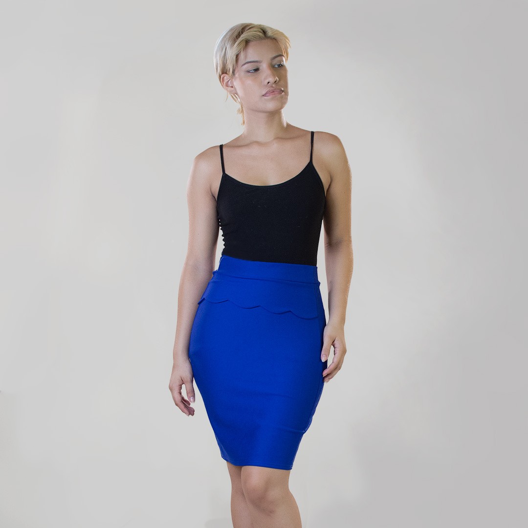 Falda longfei azul